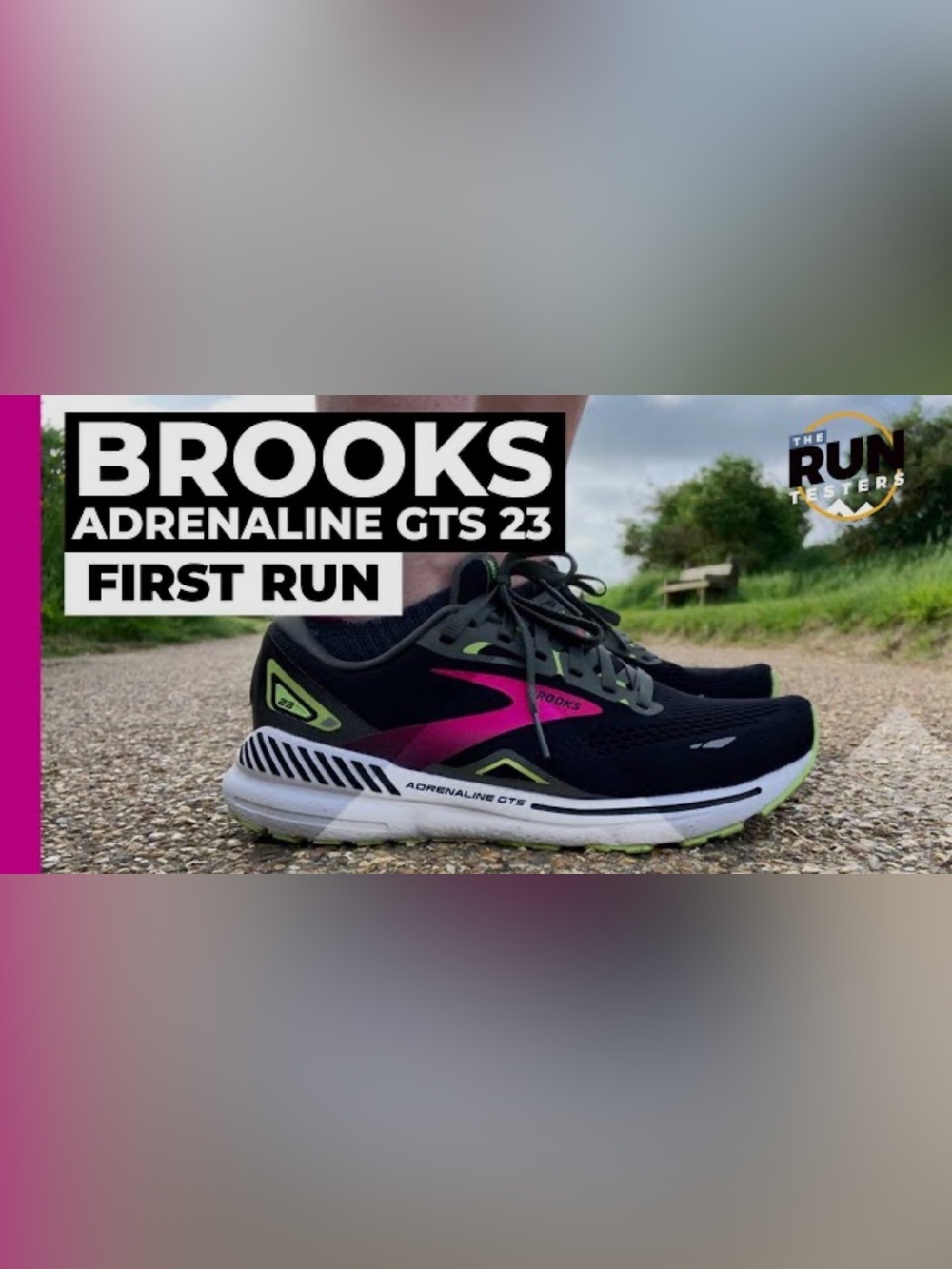 Brooks Adrenaline GTS 23 Women’s Running Shoes - Black with Pink & Lime Accents